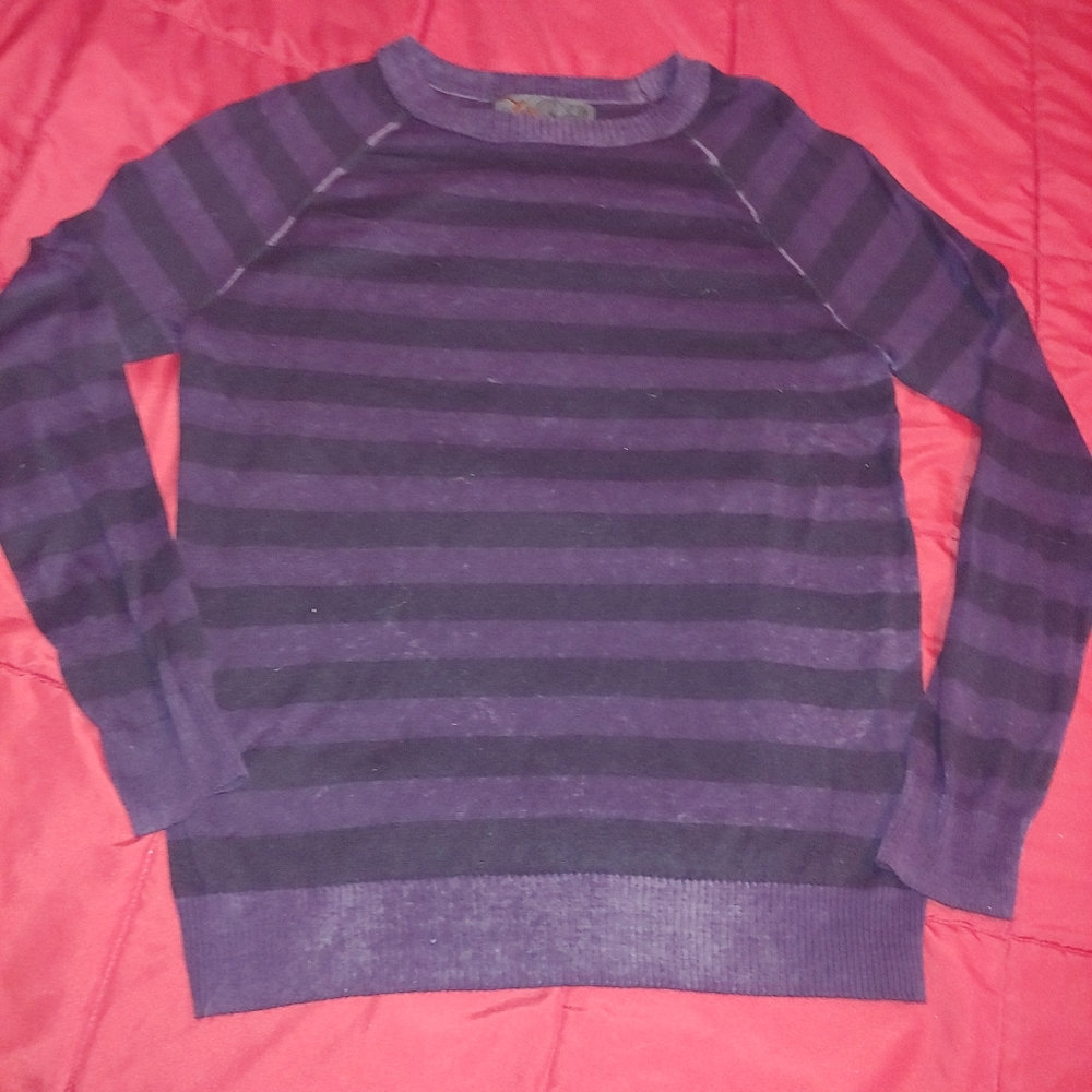 Helix | womens goth fairy Tripp y2k hot topic purple striped sweater L/XL